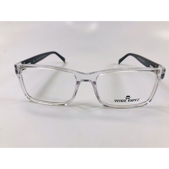 New Wide Guyz Crystal & Black BIG AL Eyeglasses 58mm for The Stylish Large Man - Picture 3 of 12